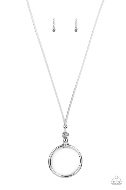 BLING Into Focus - Silver Leather Necklace - Paparazzi Accessories 
