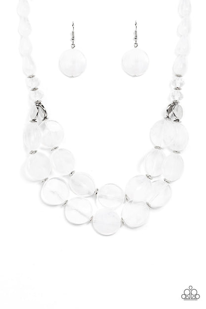 Beach Day Demure - White Necklace - Paparazzi Accessories - Paparazzi Accessories 