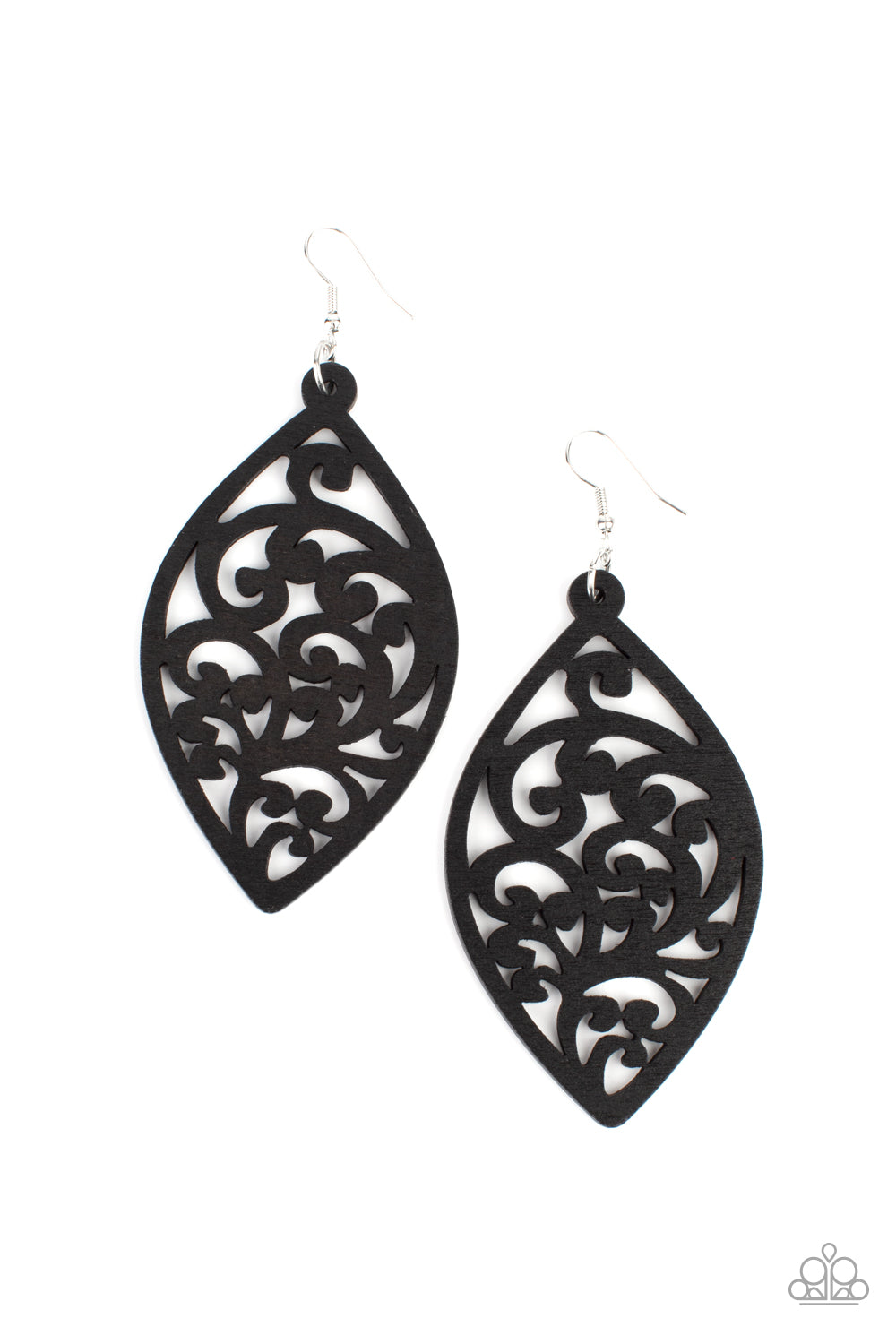 Coral Garden - Black Earrings - Paparazzi Accessories 