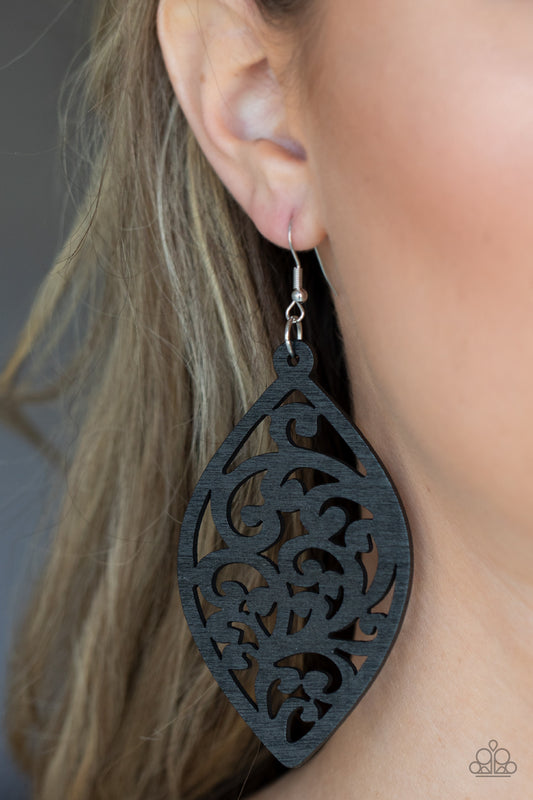 Coral Garden - Black Earrings - Paparazzi Accessories 