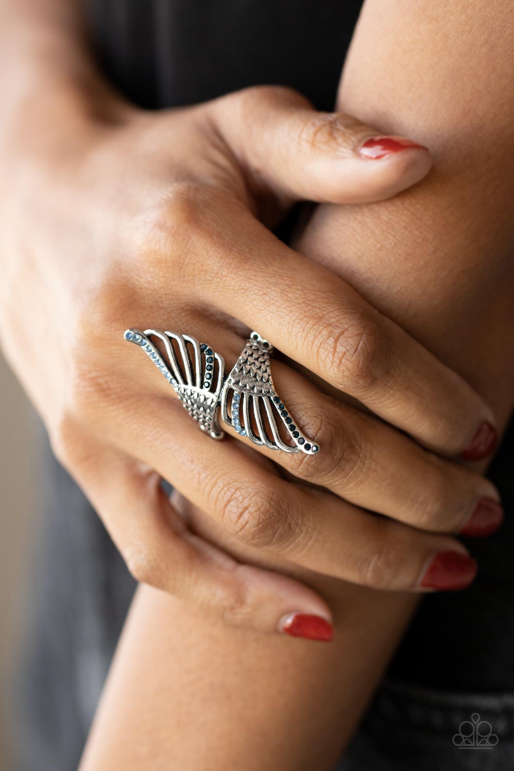 Angels Among Us - Blue Ring - Paparazzi Accessories - Paparazzi Accessories 
