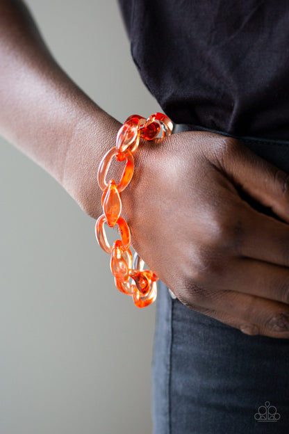Ice Ice Baby Orange Bracelet - Paparazzi Accessories 