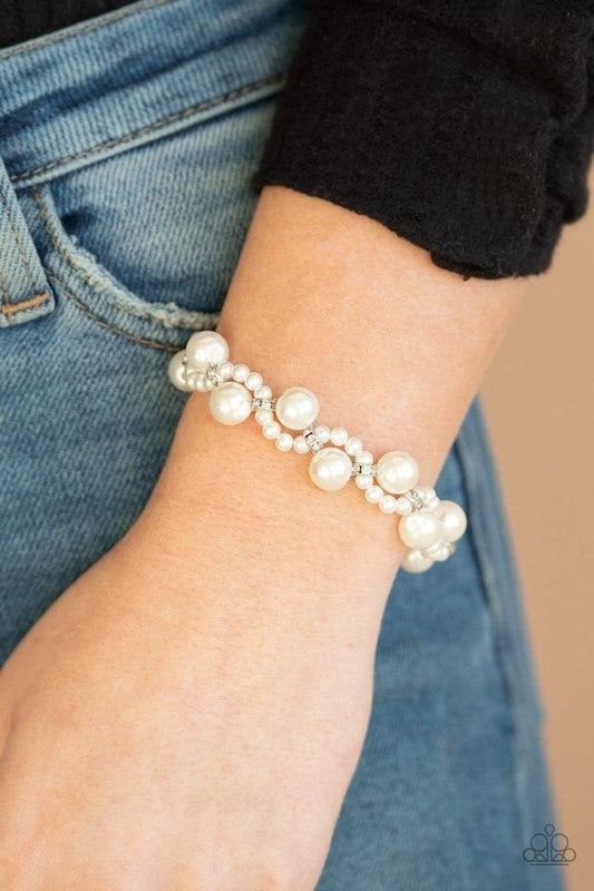 Utmost Uptown  - White Bracelet - Paparazzi Accessories - Paparazzi Accessories 