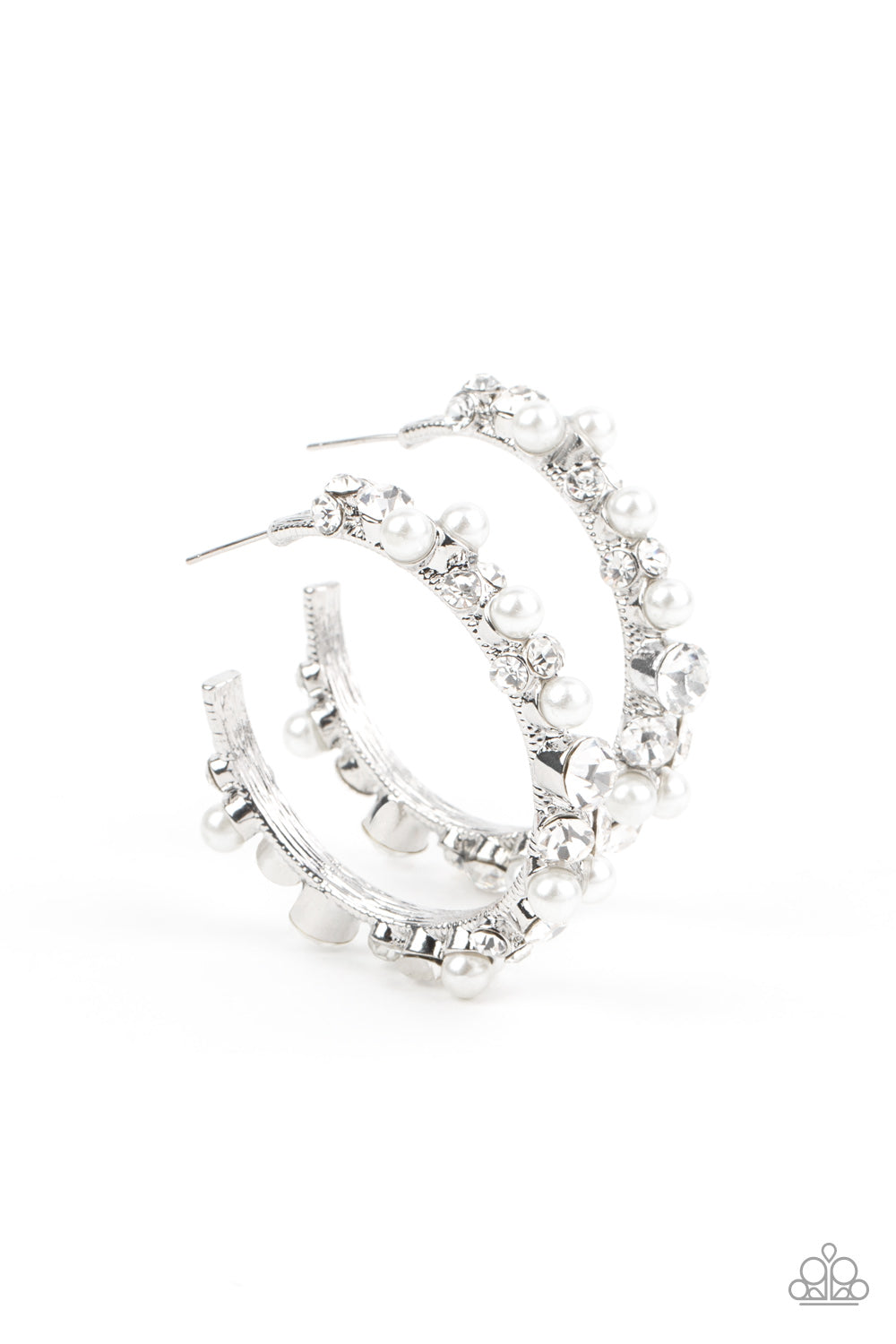 Let There Be SOCIALITE - White Earrings - Paparazzi Accessories 