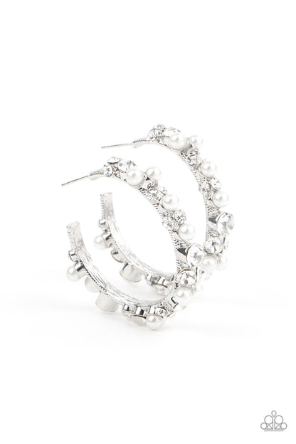 Let There Be SOCIALITE - White Earrings - Paparazzi Accessories 