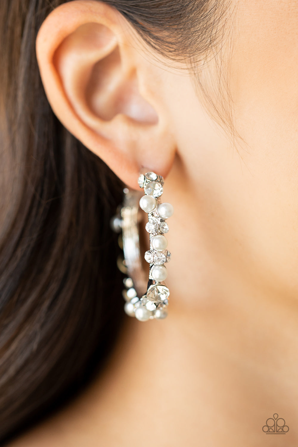 Let There Be SOCIALITE - White Earrings - Paparazzi Accessories 
