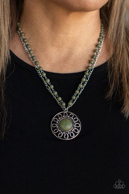 Sahara Suburb - Green Necklace - Paparazzi Accessories 