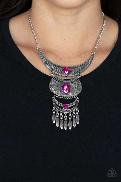 Lunar Enchantment - Pink Necklace - Paparazzi Accessories - Paparazzi Accessories 