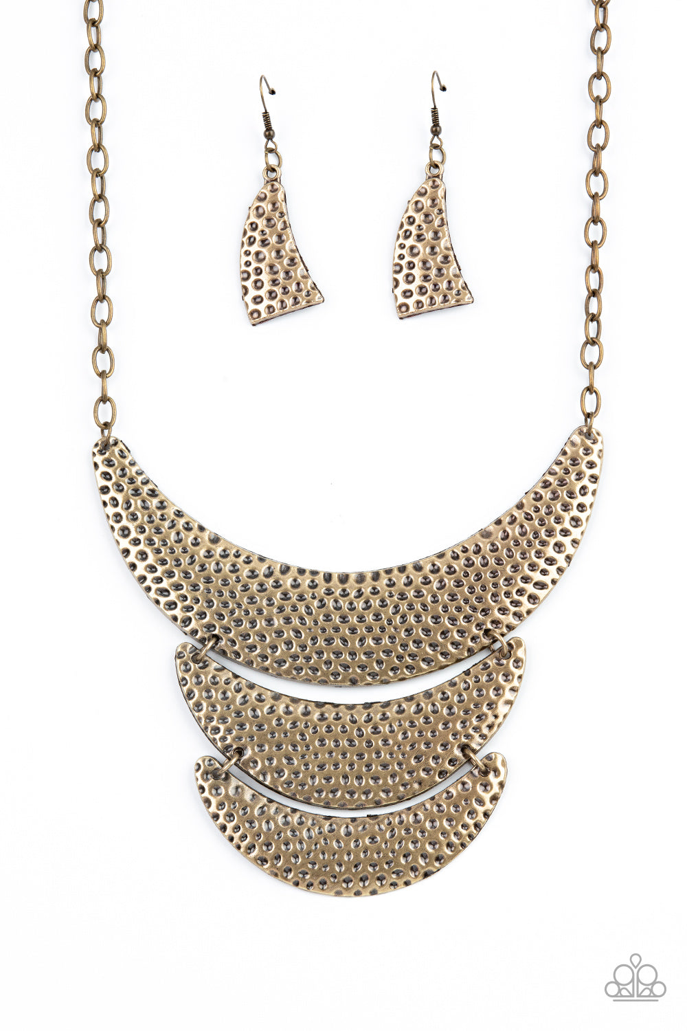Moonwalk Magic - Brass Necklace - Paparazzi Accessories 