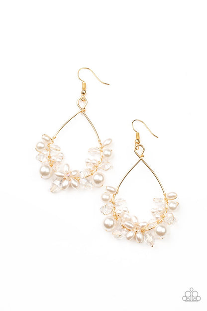 Marina Banquet - Gold Earrings - Paparazzi Accessories 