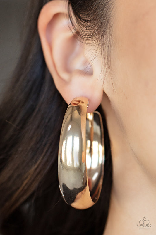 Flat Out Flawless - Gold Earrings - Paparazzi Accessories 