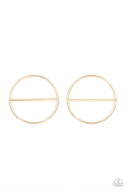 Dynamic Diameter - Gold Earrings - Paparazzi Accessories