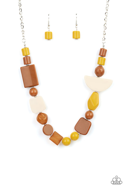 Tranquil Trendsetter - Yellow Necklace - Paparazzi Accessories - Paparazzi Accessories 