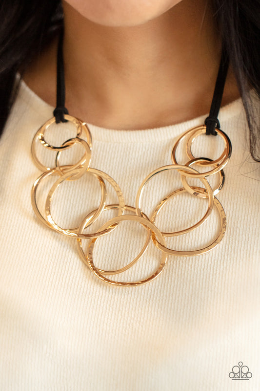 Spiraling Out of COUTURE - Gold Necklace - Paparazzi Accessories 