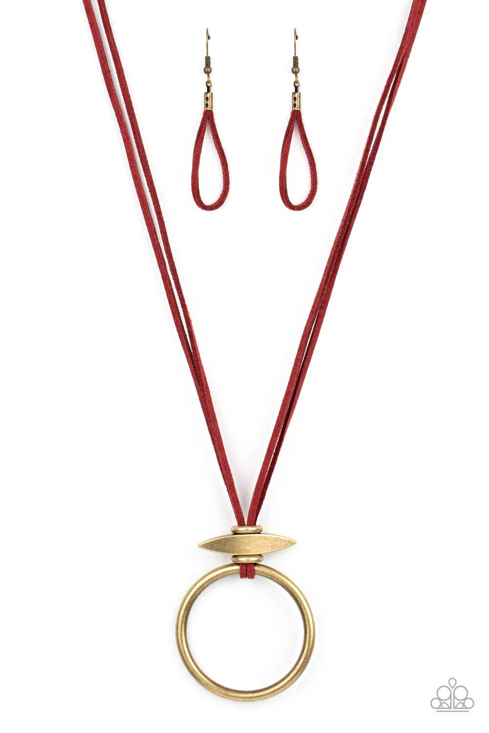 Noticeably Nomad - Red Suede Necklace - Paparazzi Accessories 