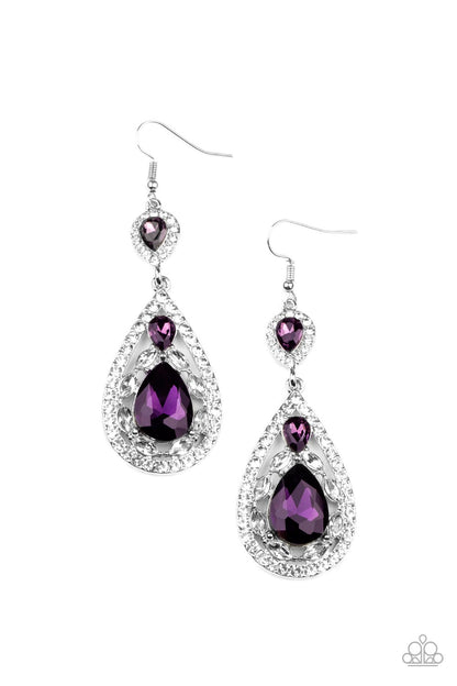 Posh Pageantry - Purple Earrings - Paparazzi Accessories - Paparazzi Accessories 