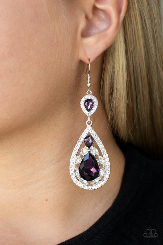 Posh Pageantry - Purple Earrings - Paparazzi Accessories - Paparazzi Accessories 