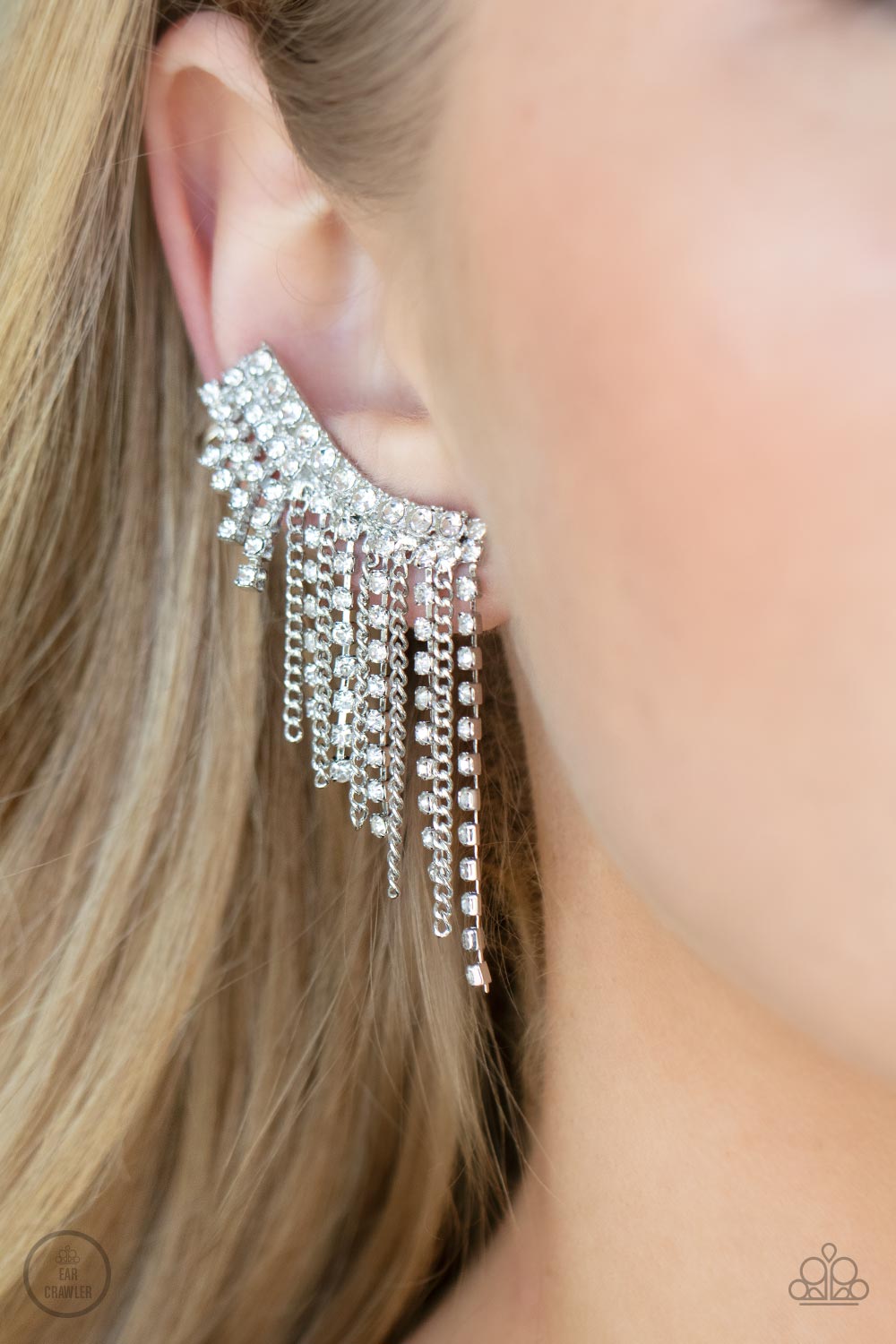 Thunderstruck Sparkle - White Earrings - Paparazzi Accessories - LaNisha's Lustrous Jewels