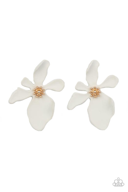 Hawaiian Heiress - White Earrings - Paparazzi Accessories 