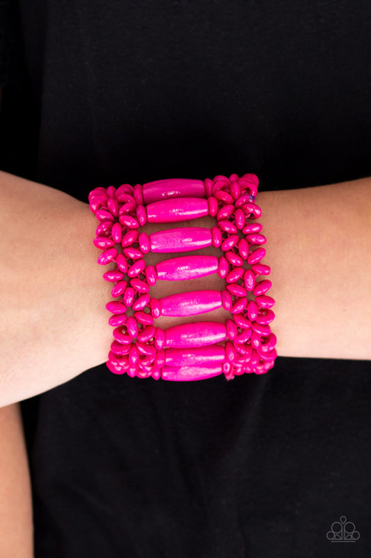Barbados Beach Club Pink Bracelet - Paparazzi Accessories 