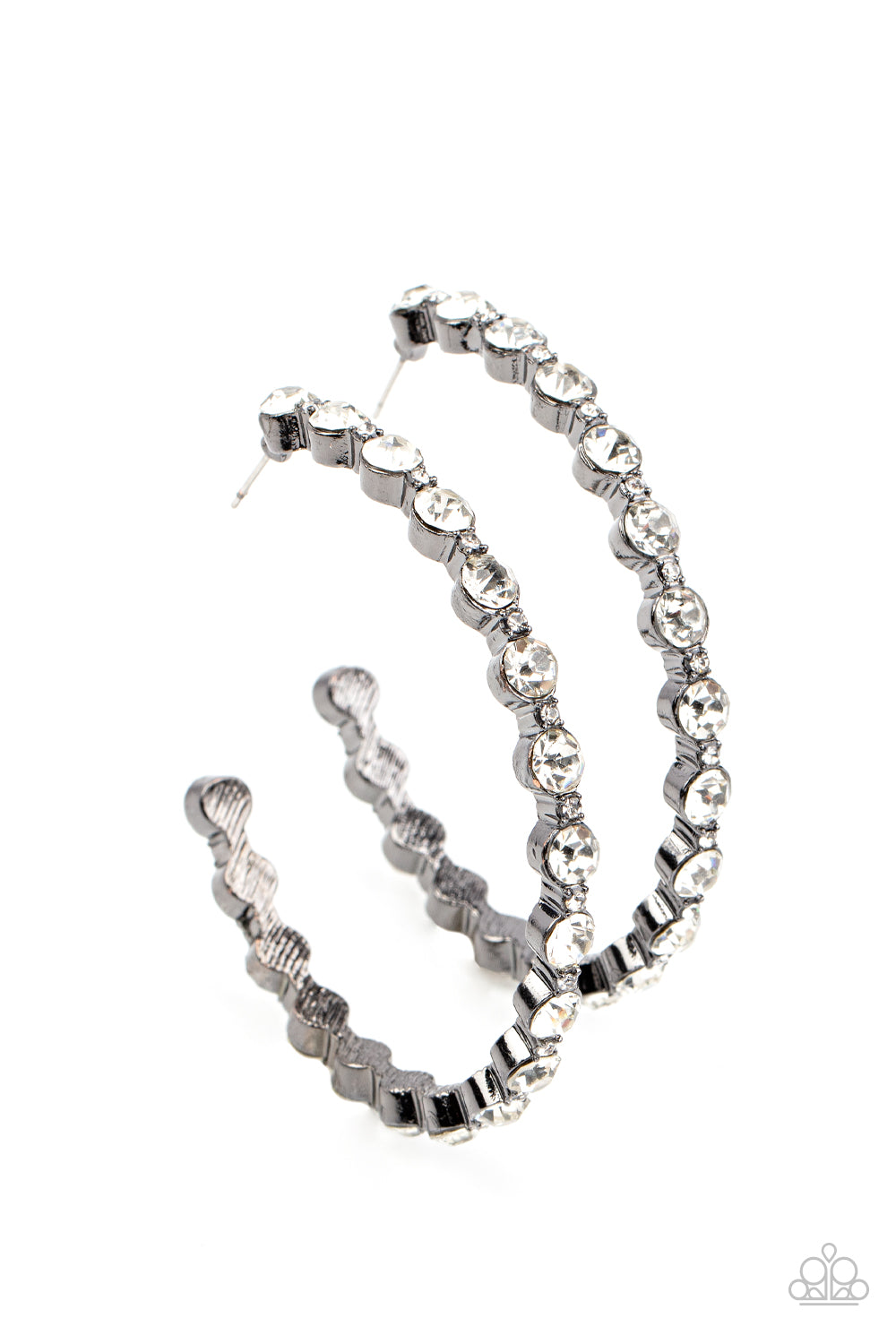 Royal Reveler - Black Rhinestone Earrings - Paparazzi Accessories 