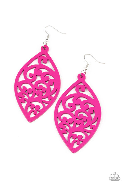Coral Garden - Pink Earrings - Paparazzi Accessories 