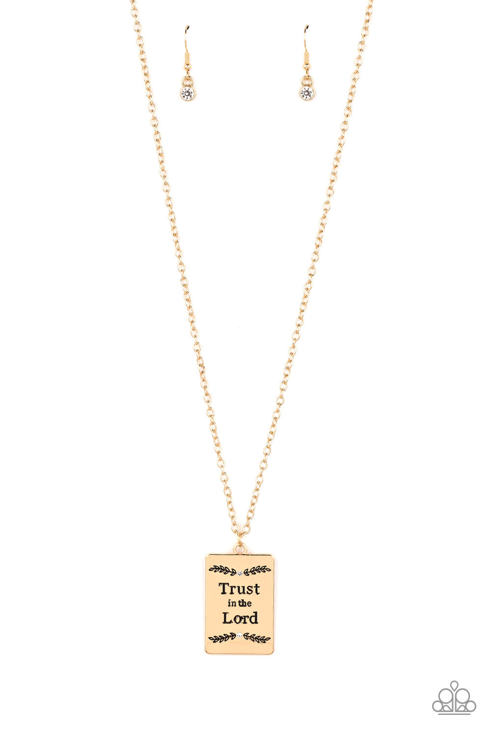 All About Trust - Gold Necklace - Paparazzi Accessories - LaNisha's Lustrous Jewels