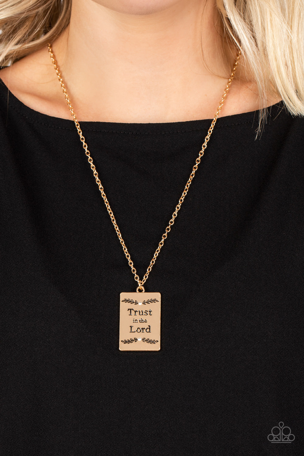 All About Trust - Gold Necklace - Paparazzi Accessories - LaNisha's Lustrous Jewels