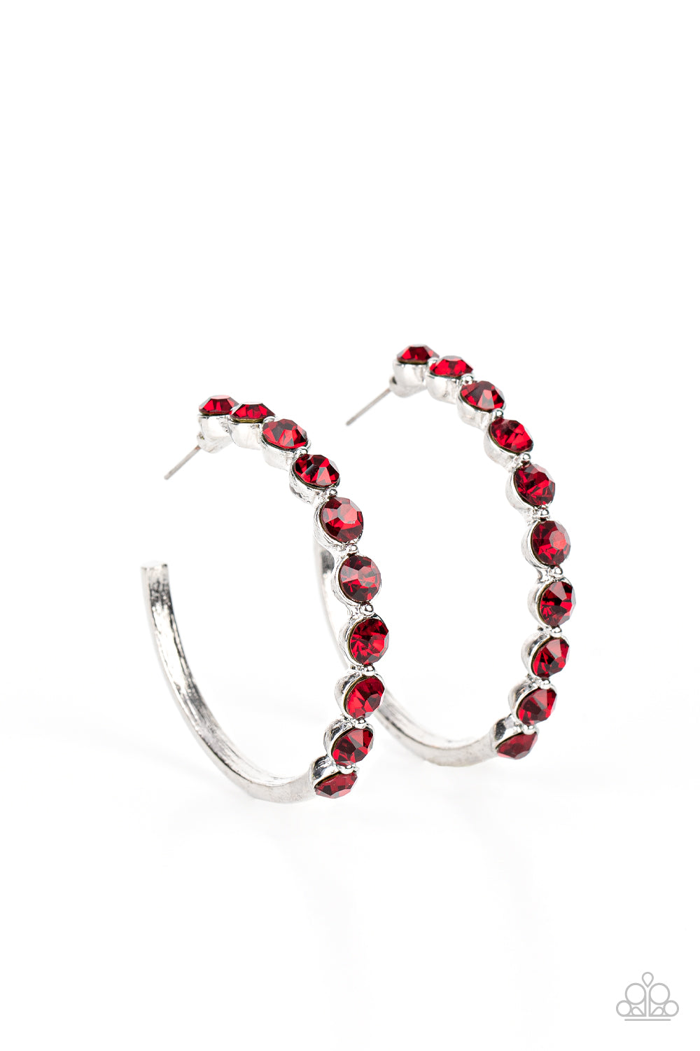 Photo Finish - Red Hoops - Paparazzi Accessories - Paparazzi Accessories 