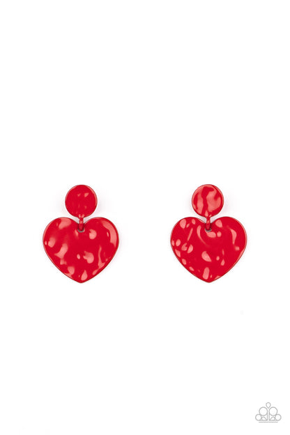 Just a Little Crush - Red Earrings - Paparazzi Accessories - Paparazzi Accessories 