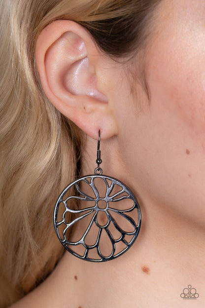 Glowing Glades - Black Earrings - Paparazzi Accessories 