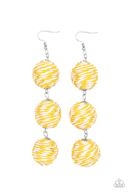 Laguna Lanterns - Yellow Earrings - Paparazzi Accessories - Paparazzi Accessories 