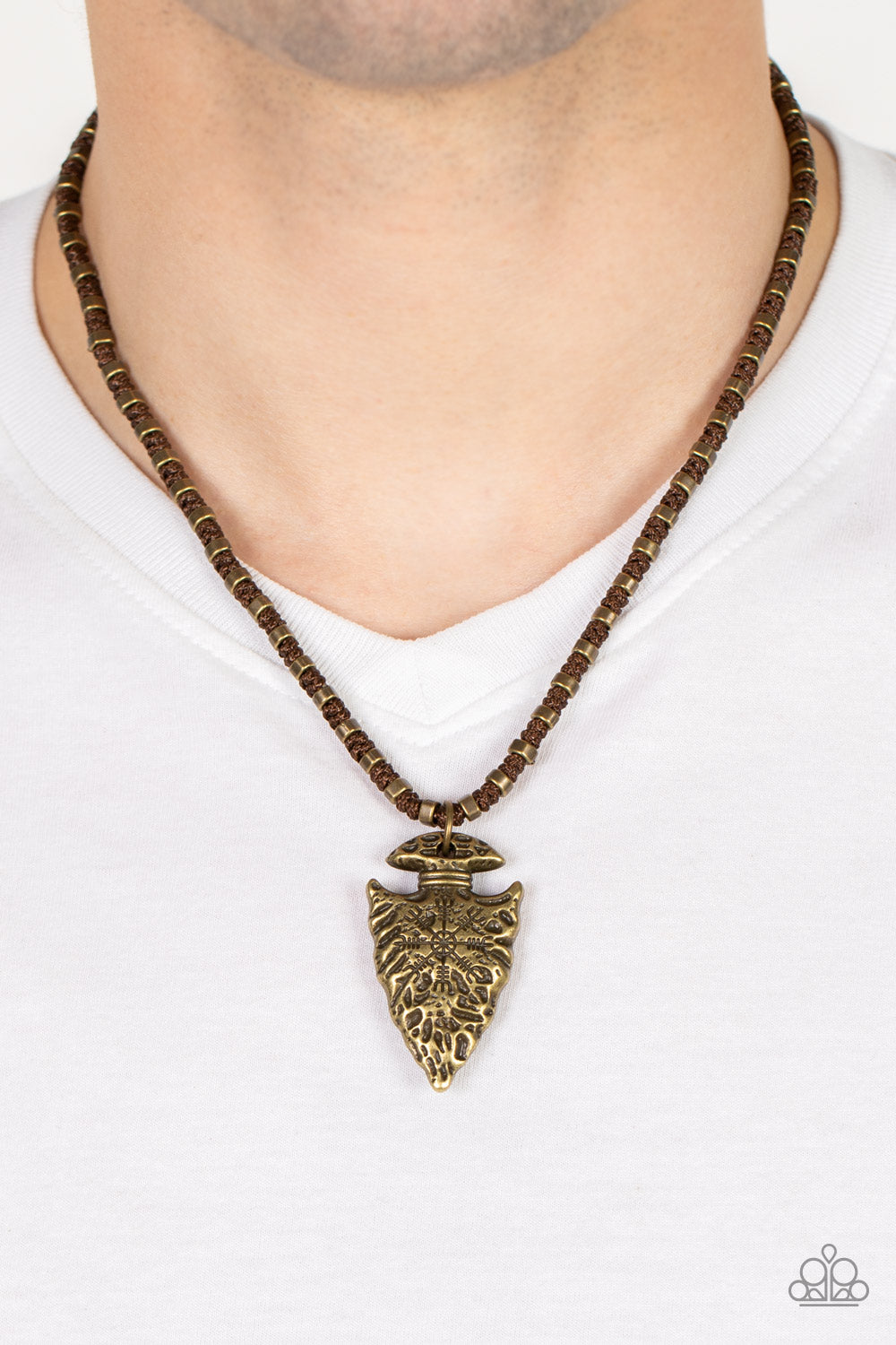 Get Your ARROWHEAD in the Game - Brass Necklace- Paparazzi Accessories - Paparazzi Accessories 