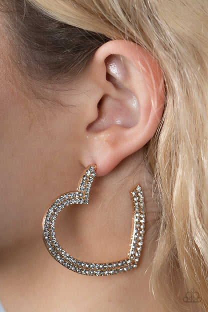 AMORE to Love - Gold Earrings - Paparazzi Accessories - Paparazzi Accessories 