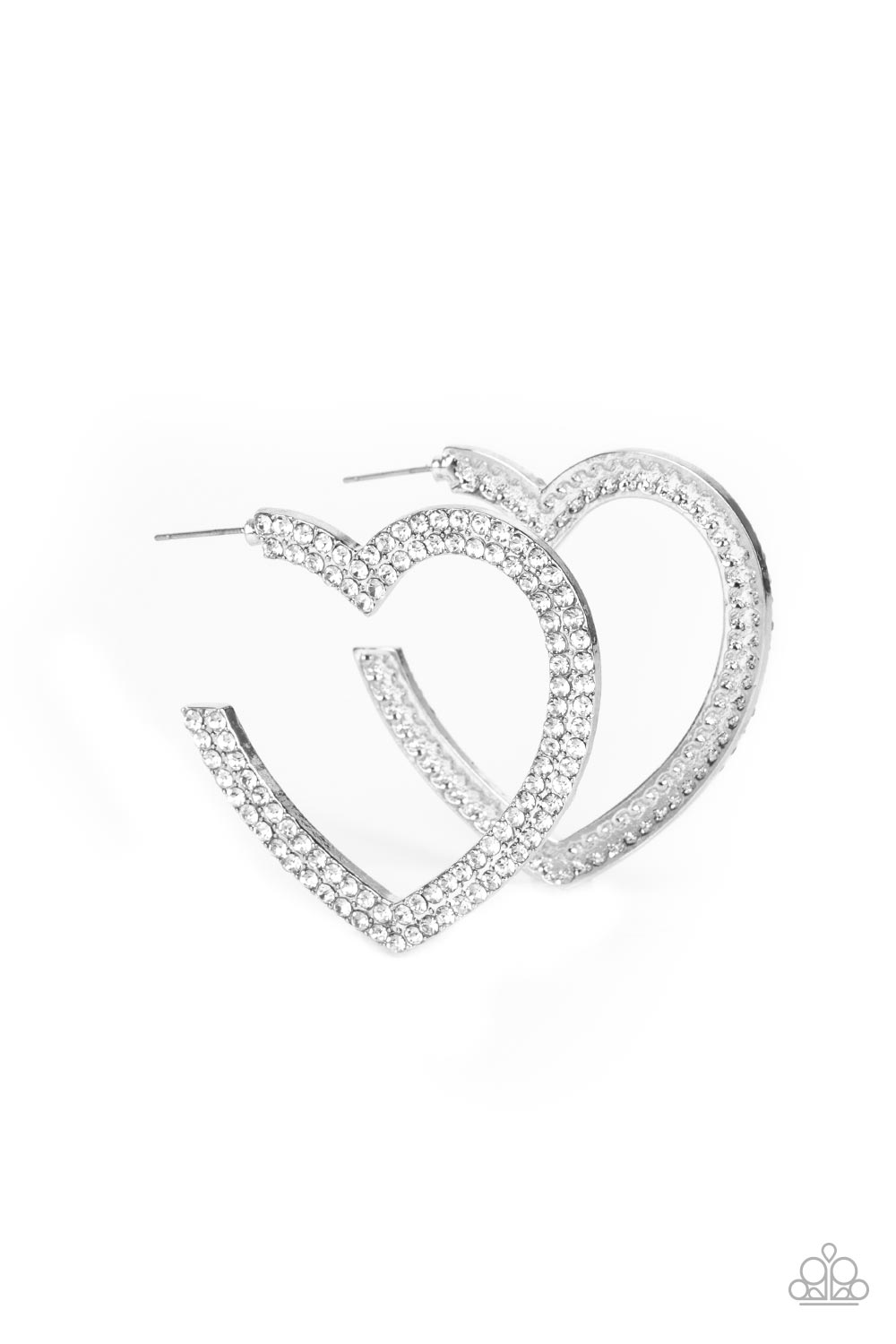 AMORE to Love - White Earrings - Paparazzi Accessories - Paparazzi Accessories 