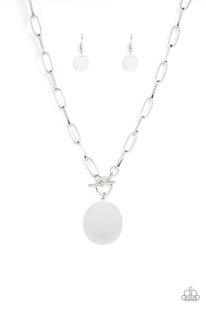 Tag Out - Silver Necklace - Paparazzi Accessories 