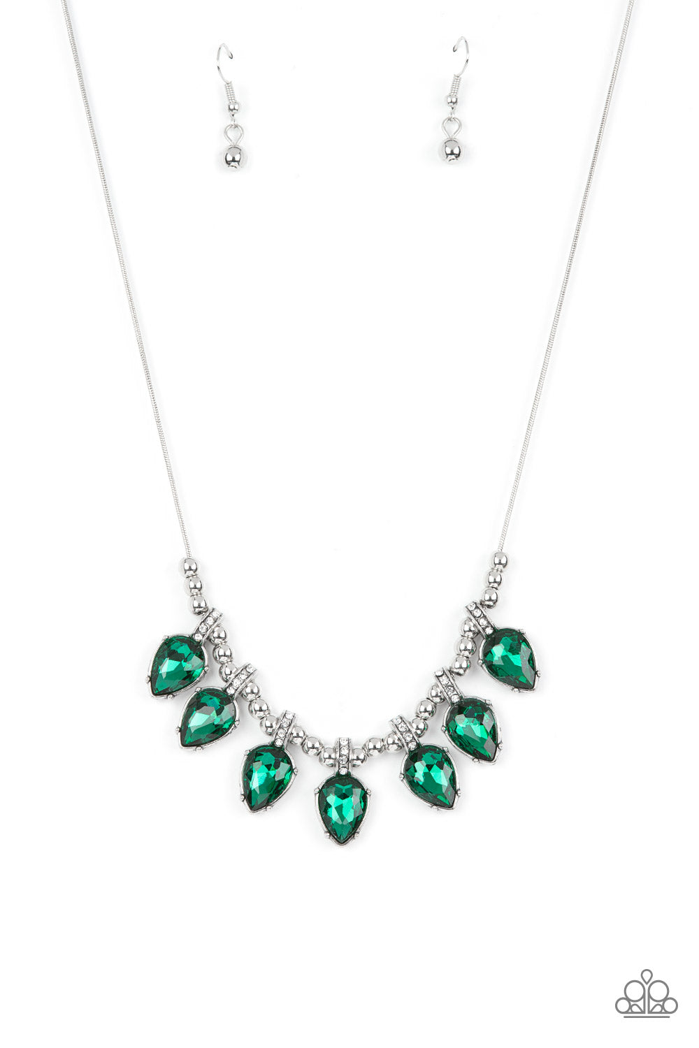 Crown Jewel Couture - Green Necklace - Paparazzi Accessories - Paparazzi Accessories 