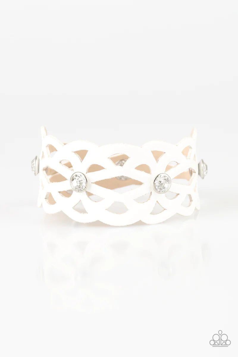 Runaway Radiance - White Bracelet - Paparazzi Accessories