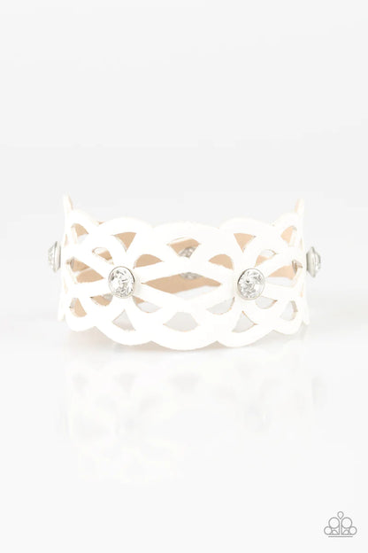 Runaway Radiance - White Bracelet - Paparazzi Accessories
