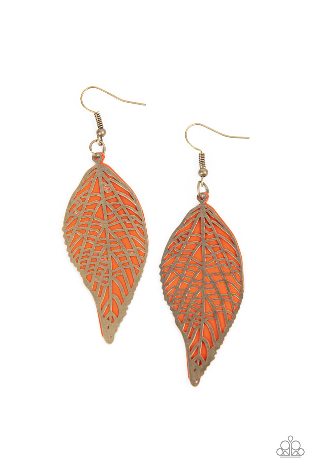 Leafy Luxury - Orange Earrings - Paparazzi Accessories - Paparazzi Accessories 