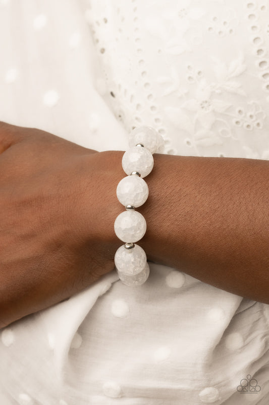 Arctic Affluence - White Bracelet- Paparazzi Accessories - Paparazzi Accessories 