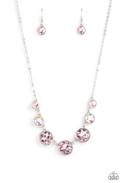 Pampered Powerhouse - Pink & Iridescent Necklace - Paparazzi Accessories 
