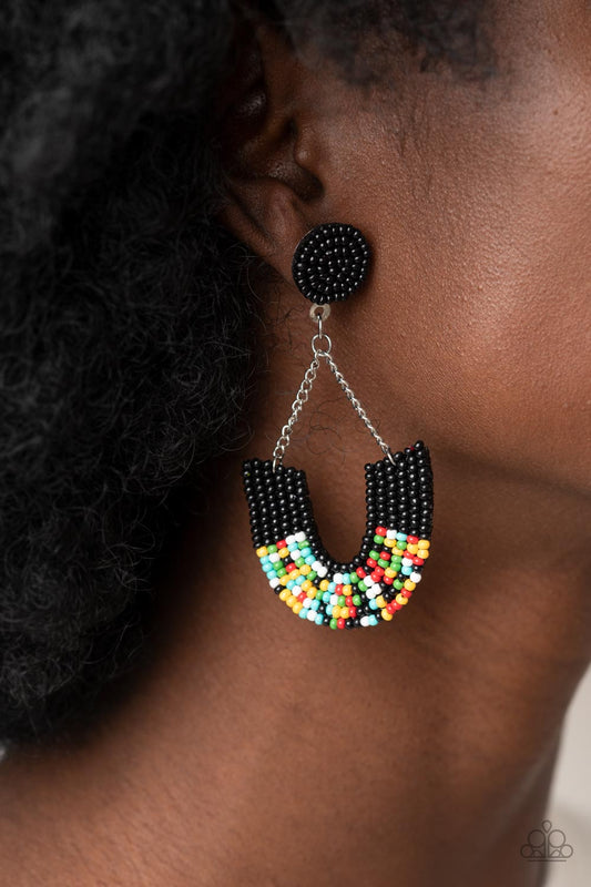 Make it RAINBOW - Black Earrings - Paparazzi Accessories 