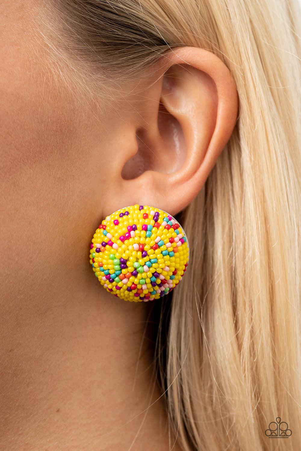 Kaleidoscope Sky - Yellow Earrings - Paparazzi Accessories - Paparazzi Accessories 