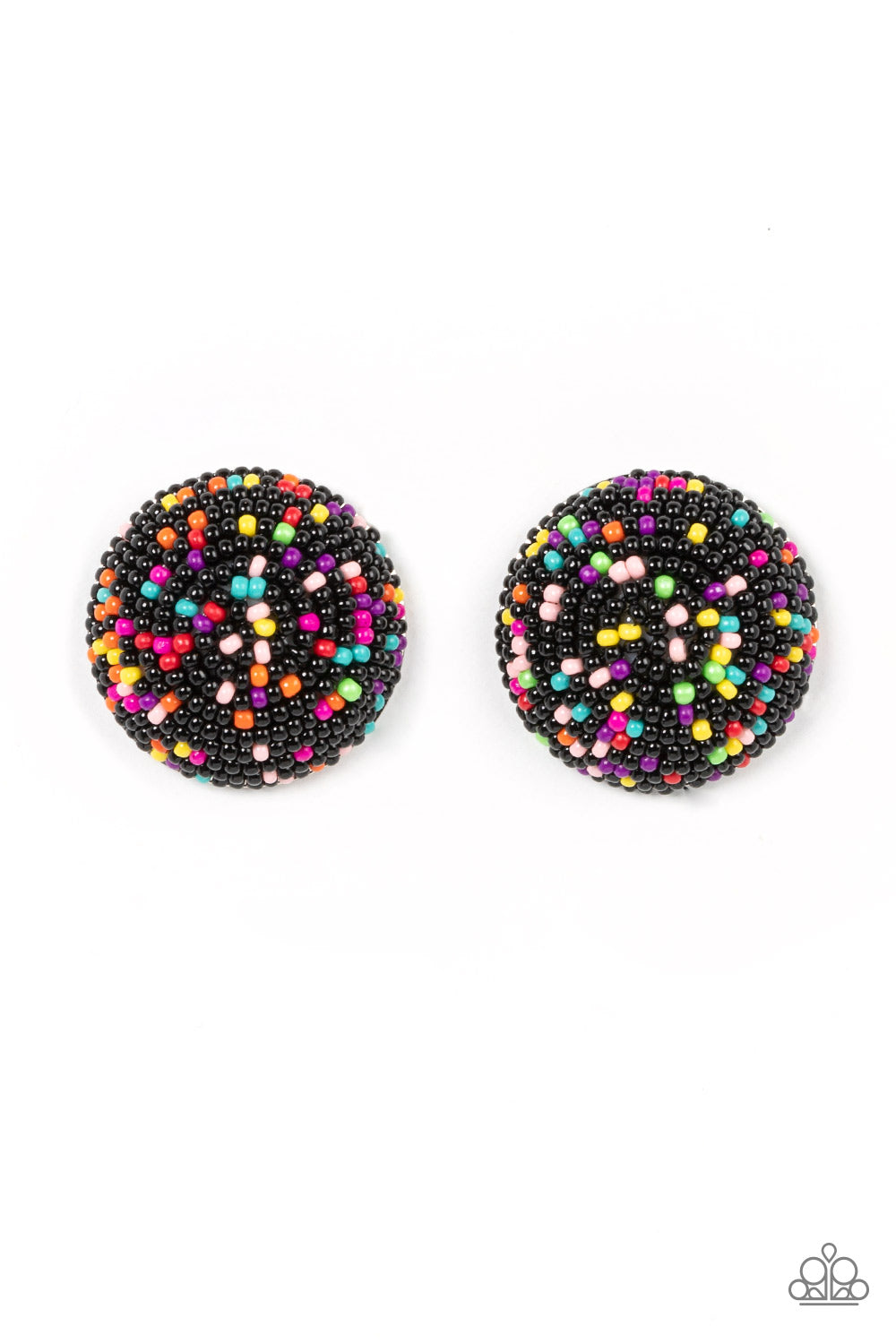 Kaleidoscope Sky - Black Earrings - Paparazzi Accessories 