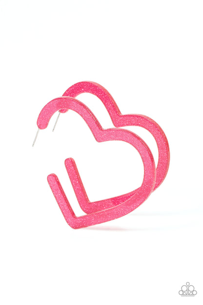 Heart-Throbbing Twinkle - Pink Earrings - Paparazzi Accessories - Paparazzi Accessories 