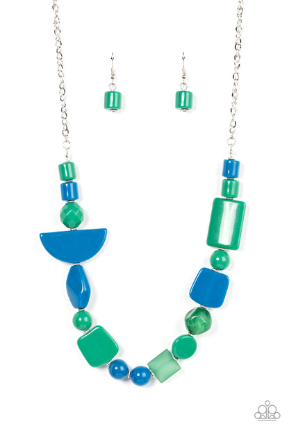 Tranquil Trendsetter - Green & Blue Necklace - Paparazzi Accessories - Paparazzi Accessories 