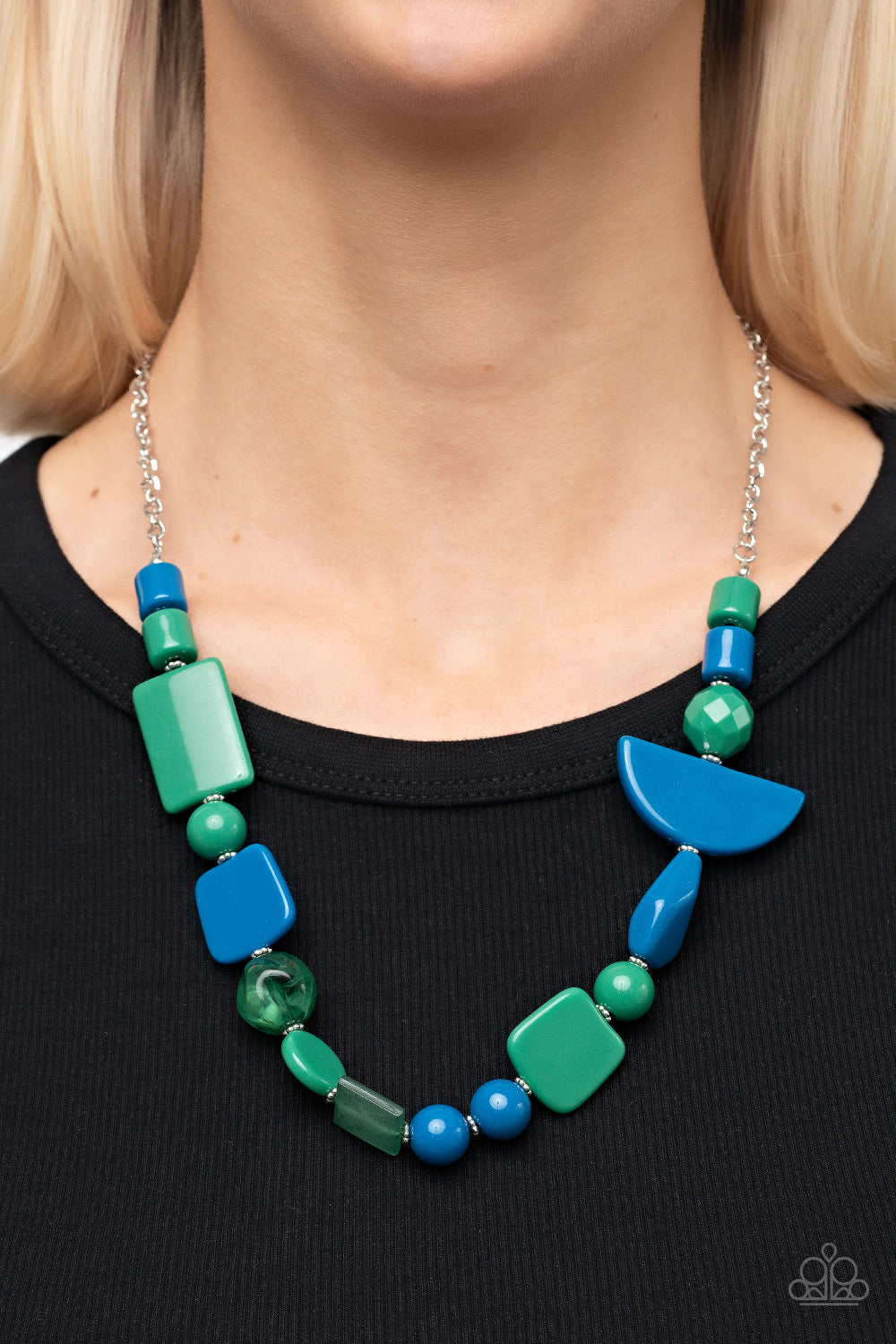 Tranquil Trendsetter - Green & Blue Necklace - Paparazzi Accessories - Paparazzi Accessories 