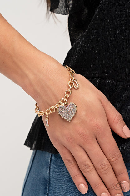 Declaration of Love - Gold Bracelet - Paparazzi Accessories - Paparazzi Accessories 