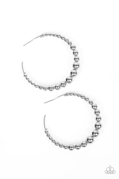 Show Off Your Curves - Silver Hoops - Paparazzi Accessories 